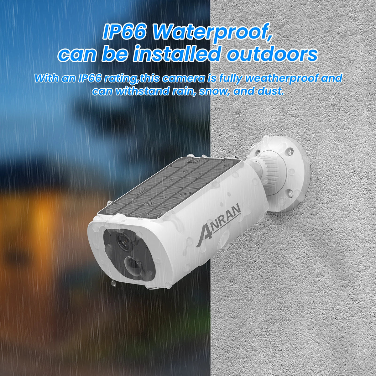 ANRAN 2/3/4 PCS Outdoor Wireless WIFI Camera 2.4G 3MP Battery Solar Security Camera Floodlight Color Night Vision Local Alarm