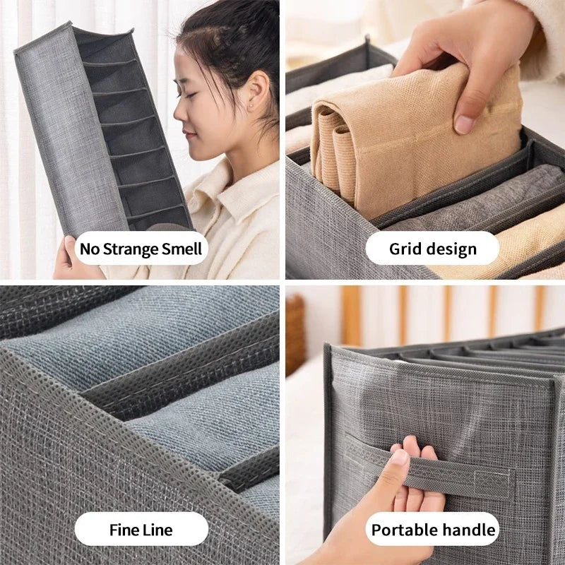 Pants Jeans Storage Box Drawers Organizer for Underwear Bra Socks Wardrobe Clothes Organizer Cabinet T-Shirt Organizers storage