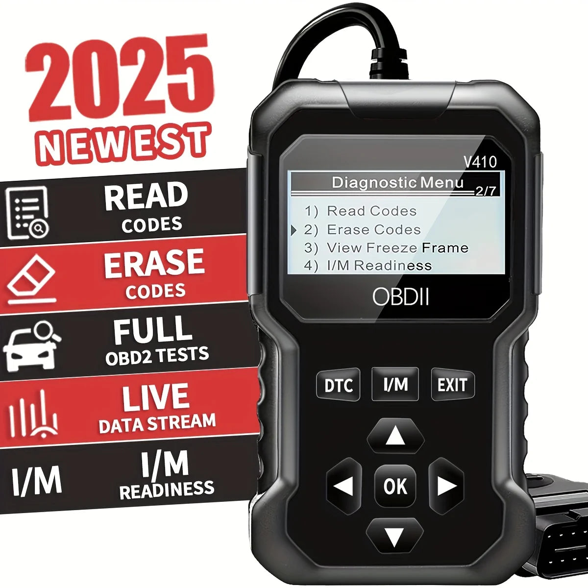 OBD2 Car Diagnostic Scanner – Engine Fault Code Reader for All OBD II Cars (1996+)