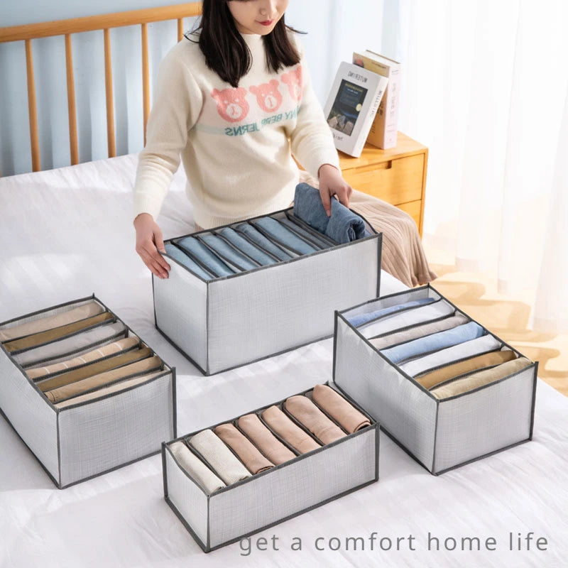 Pants Jeans Storage Box Drawers Organizer for Underwear Bra Socks Wardrobe Clothes Organizer Cabinet T-Shirt Organizers storage