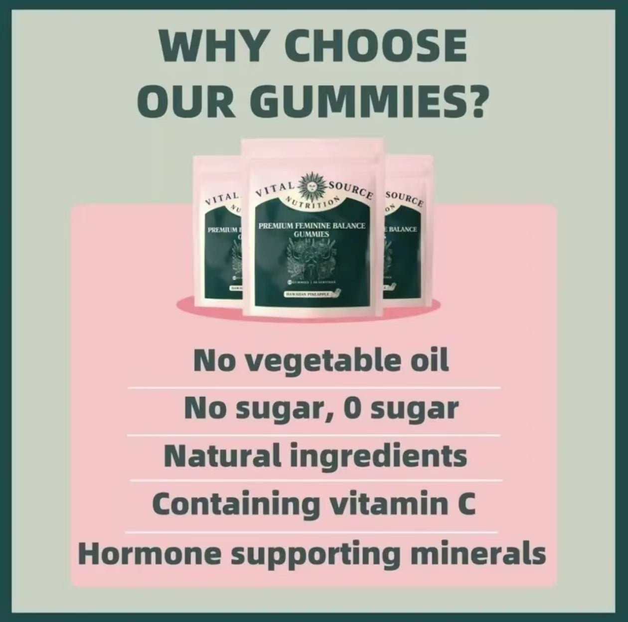 Feminine Balance Gummies for Women – Immune Support, Vegan & Gluten-Free | Hawaiian Pineapple Flavor