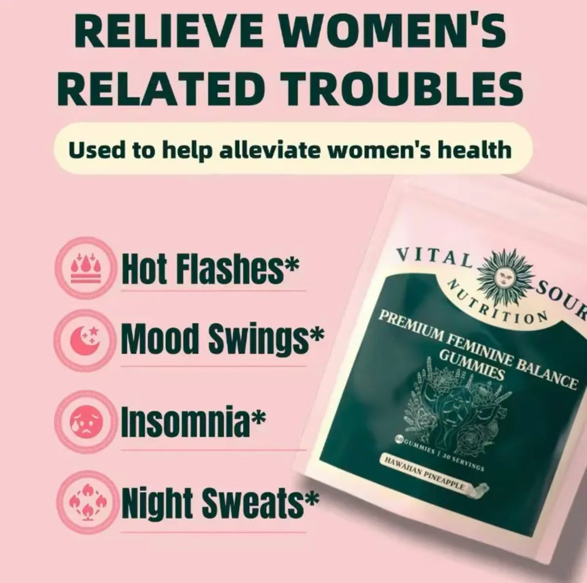 Feminine Balance Gummies for Women – Immune Support, Vegan &amp; Gluten-Free | Hawaiian Pineapple Flavor