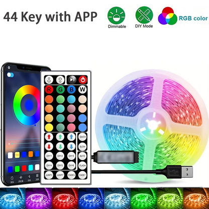 RGB LED Strip Lights with App Control – Bedroom Aesthetic Room Decor, 1M–40M