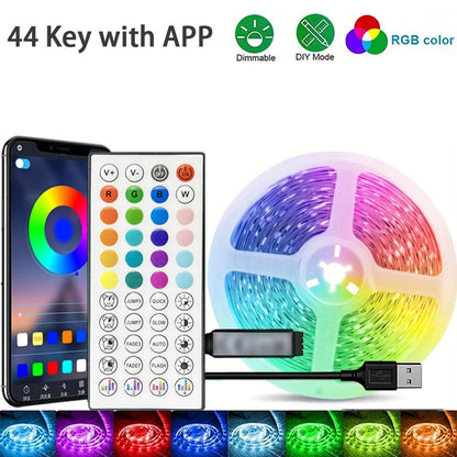 RGB LED Strip Lights with App Control – Bedroom Aesthetic Room Decor, 1M–40M