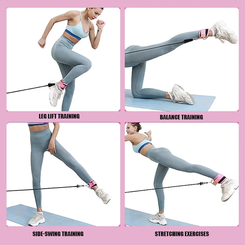 Ankle Strap Resistance Bands – Glute &amp; Hip Workout Set for Home Gym &amp; Yoga