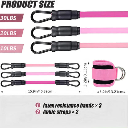 Ankle Strap Resistance Bands – Glute &amp; Hip Workout Set for Home Gym &amp; Yoga