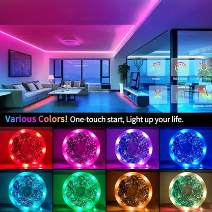 RGB LED Strip Lights with App Control – Bedroom Aesthetic Room Decor, 1M–40M