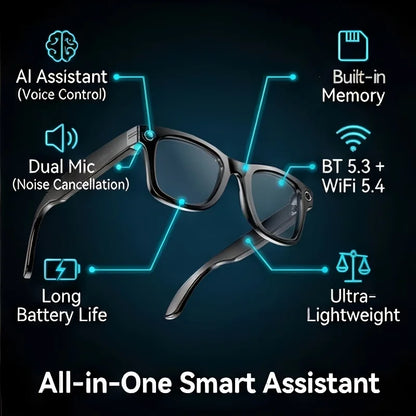 Camera video glasses, smart translation, object recognition via camera, Q&amp;A interaction, Hi-Fi music, and high-definition calls.