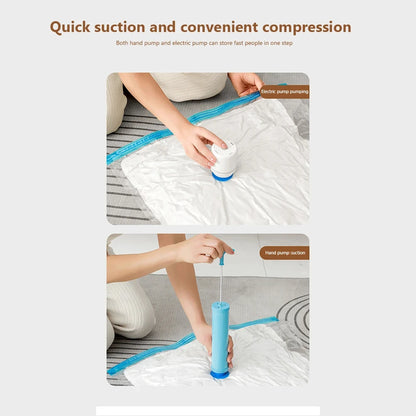 4pcs Reusable Vacuum Bags Transparent Folding Compressed Space Saving Vacuum Bag for Clothes Large Travel Container