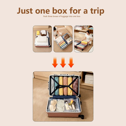 4pcs Reusable Vacuum Bags Transparent Folding Compressed Space Saving Vacuum Bag for Clothes Large Travel Container