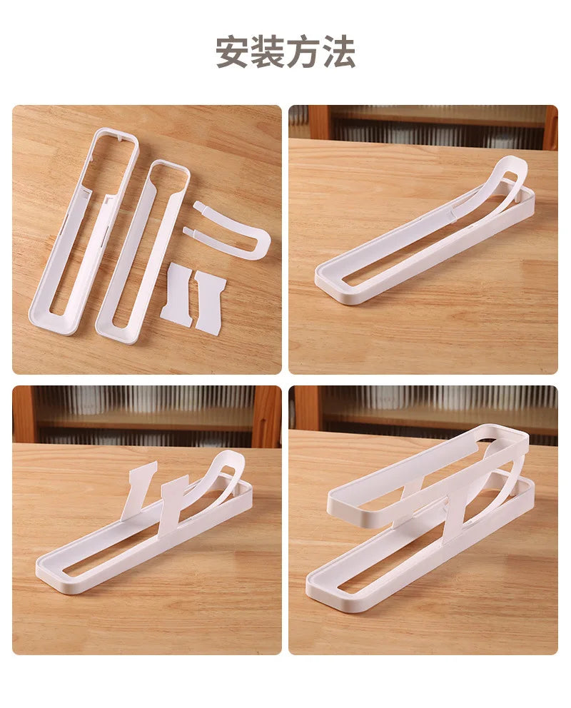 Bilayer Fridge Egg Storage Box Automatic Rolling Eggs Holder Rack Ladder Style Refrigerator Eggs Dispenser Egg Organizer Holder