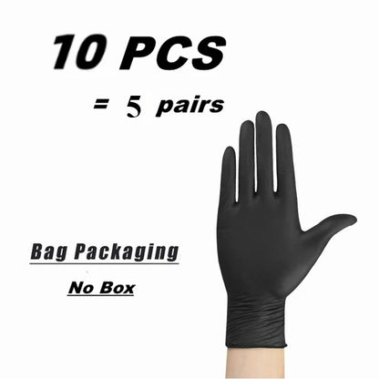 Black Nitrile Disposable Gloves – Latex-Free, Puncture-Resistant for Mechanic, Tattoo, Hair &amp; Cleaning (10–100 Pack)