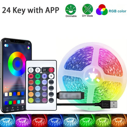 RGB LED Strip Lights with App Control – Bedroom Aesthetic Room Decor, 1M–40M