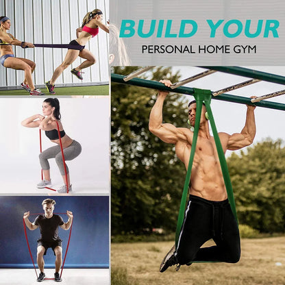 Heavy Duty Resistance Bands Set – Pull Up Assist &amp; Home Gym Workout Bands (4 Levels)